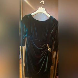 Velvet cocktail dress with beading.